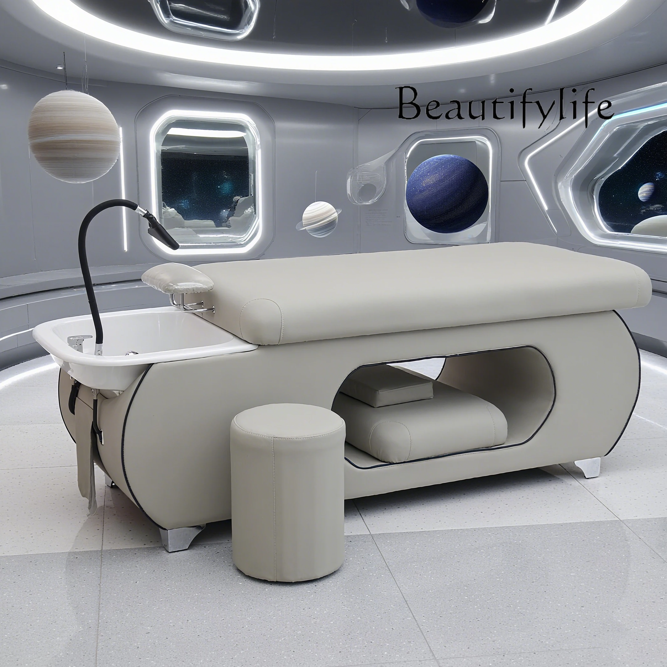 High-end barber shop shampoo bed, special Thai hair treatment bed for hair salon, with fumigation water circulation