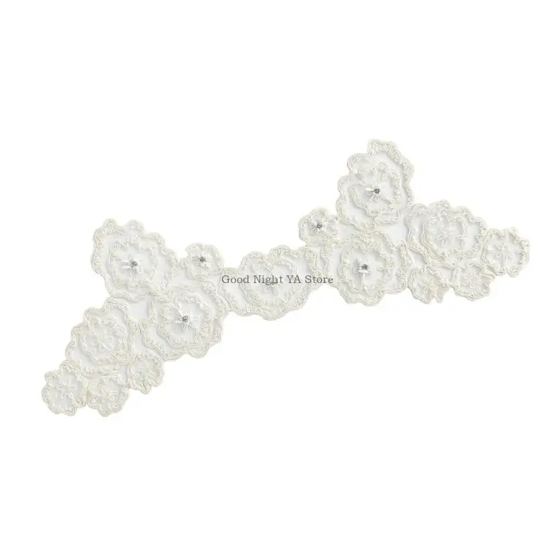 Glinsterende lovertjes mesh naaien op stof applique borduurwerk bloempatches voor ambachtelijke project mode kledingstuk