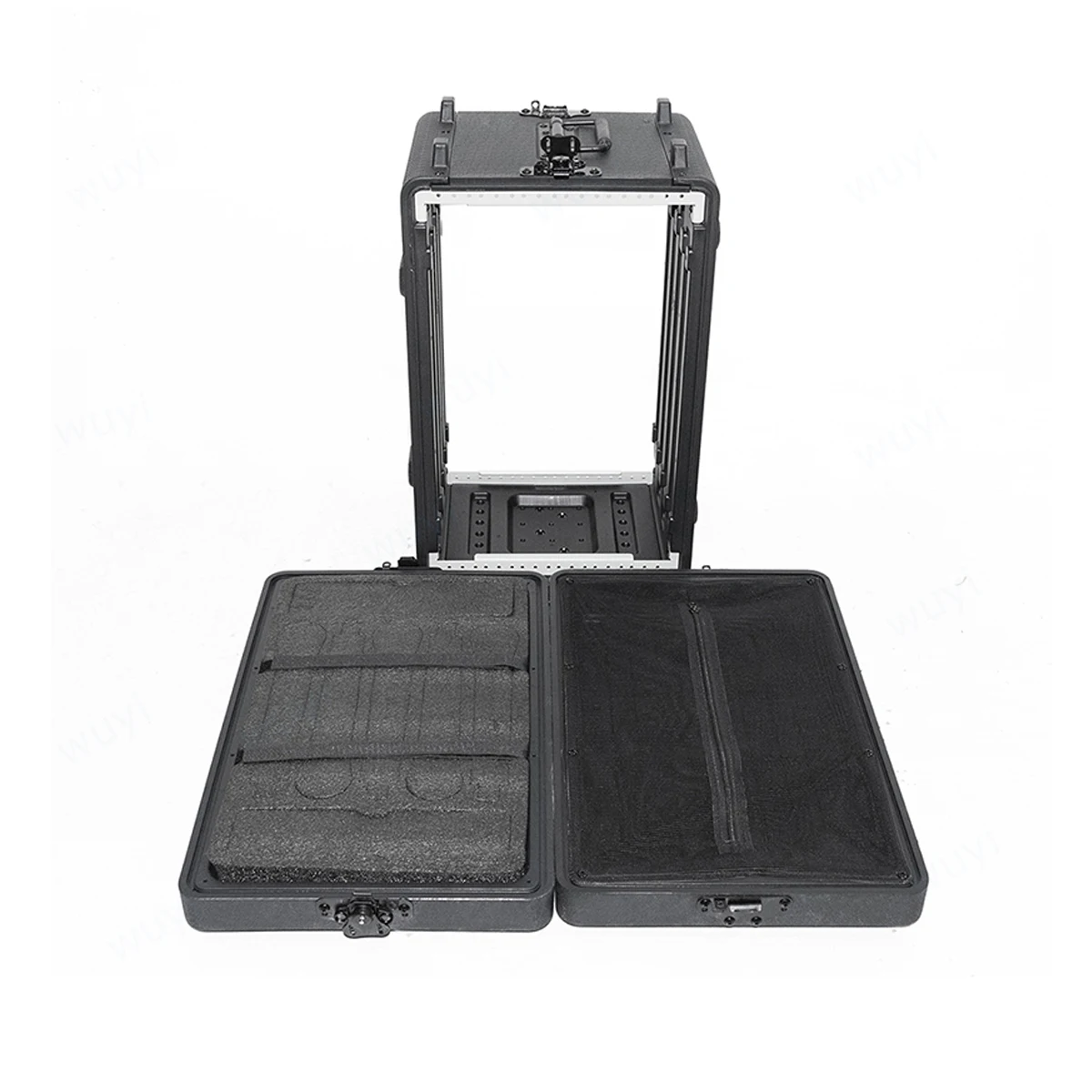 Imagem -05 - Caixa Receptora de Microfone Profundo Gabinete pe Alumínio Fly Case Amplificador de ar Mic Flight Case Caixa Shockproof 390 mm 2u3u4u6u