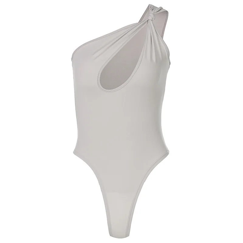 2025 neuer modischer und sexy schräger Schulter-Hohl-Slim-Fit-Overall in einfarbiger Farbe, einfarbig, vielseitiger Hosenträger für Frauen