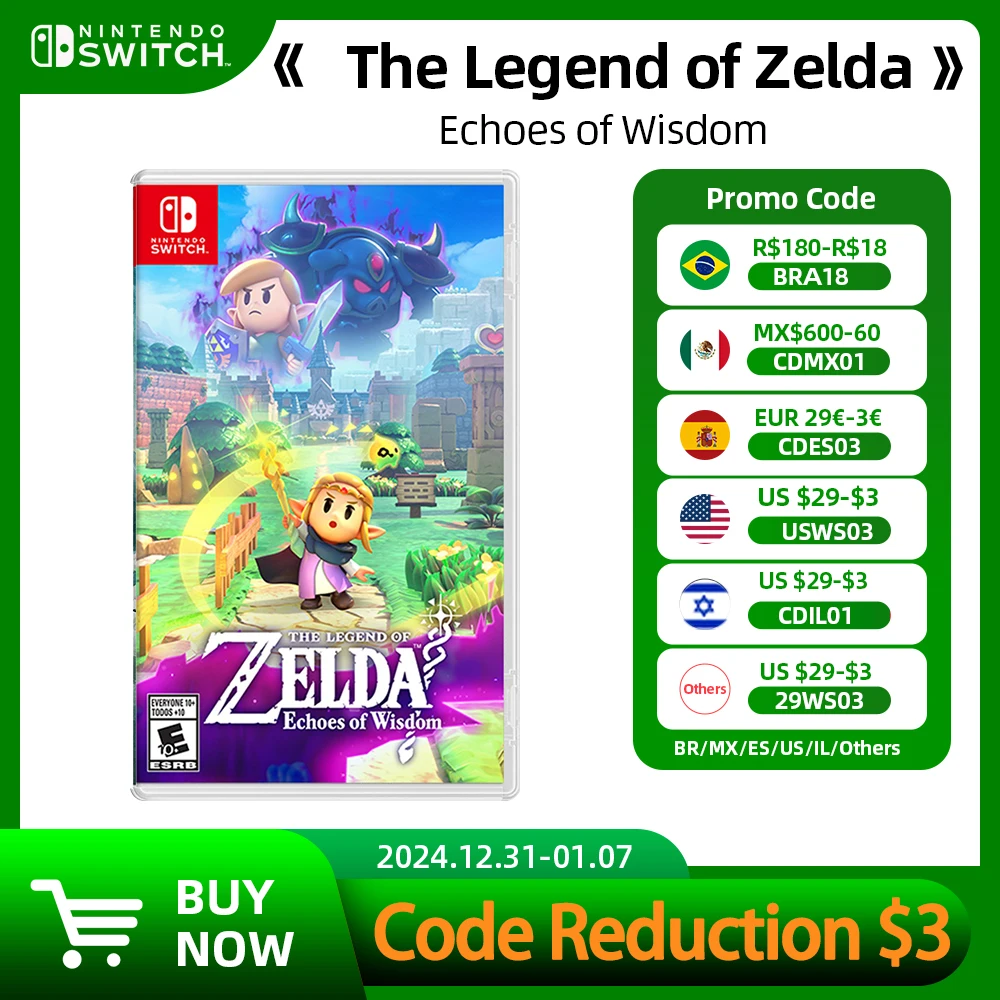 The Legend of Zelda Echoes of Wisdom Nintendo Switch Game Deals 100% New Physical Game Card Support 1 Player For Nintendo Switch