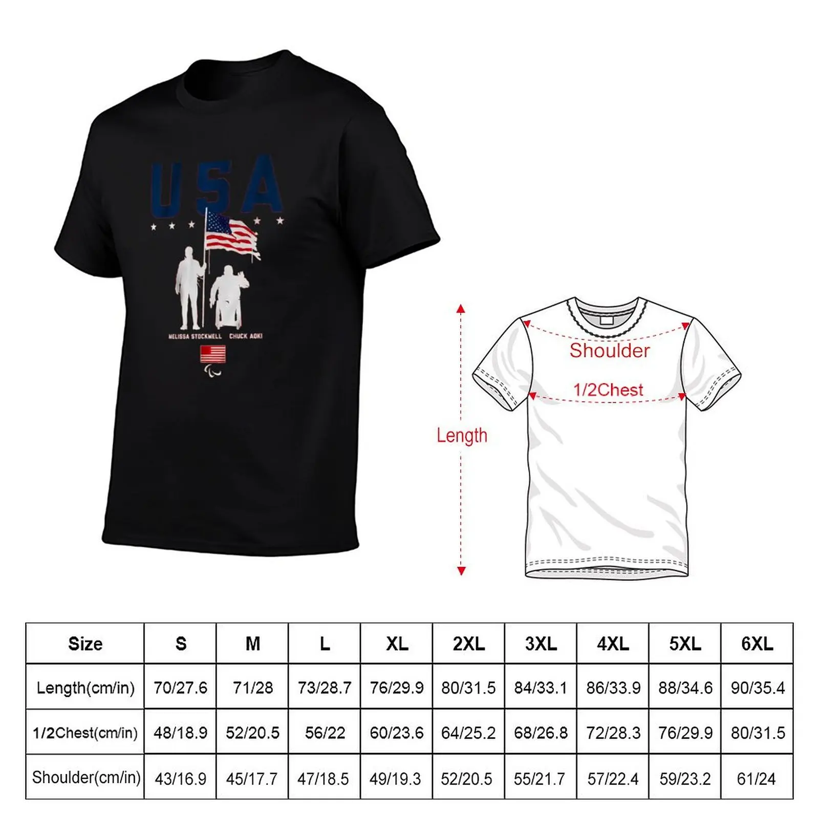 Team USA Melissa Stockwell and Chuck Aoki T-Shirt anime tshirt man t shirt cotton high quality cotton t shirt pack T-shirt
