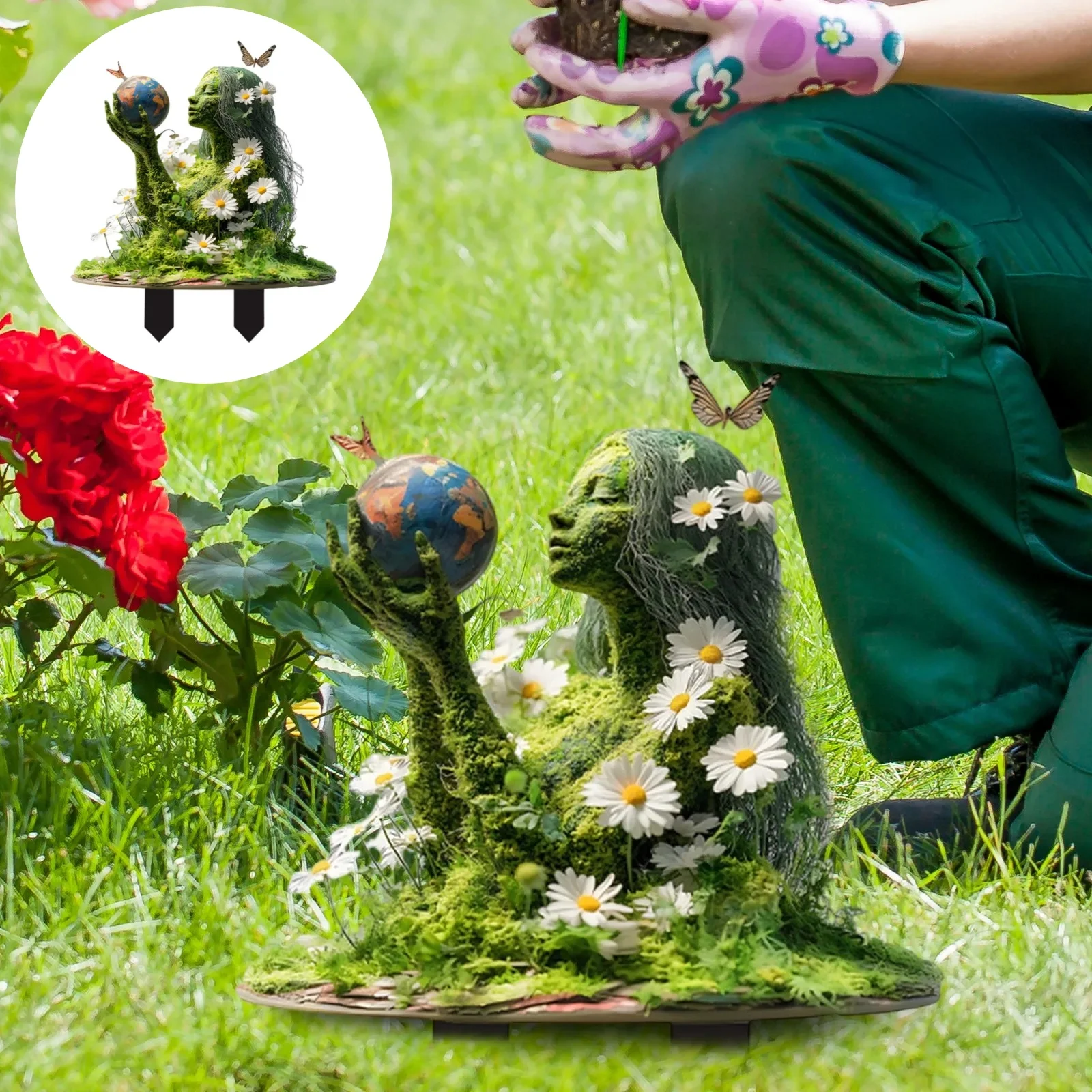 Mother Earth Garden Stake - 2D Tree Spirit Acrylic Decorative Items, For Courtyards, Garden Decoration, Waterproof Garden Stake