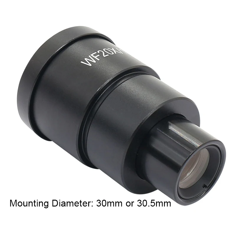 WF20X Eyepiece Ocular Lens for Stereo Microscope High Eye-point Field of View 10mm or 12mm with or without Reticle Scale