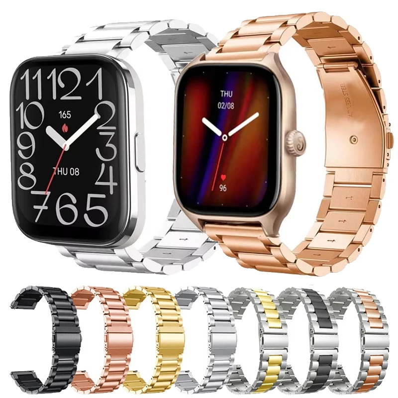 20mm 22mm Metal Strap For Amazfit Bip 6 5 5 Unity Wristband For Amazfit Bip U 3 3Pro/GTR GTS 2 3 4/Balance 2 1/Acive 2 Bracelet