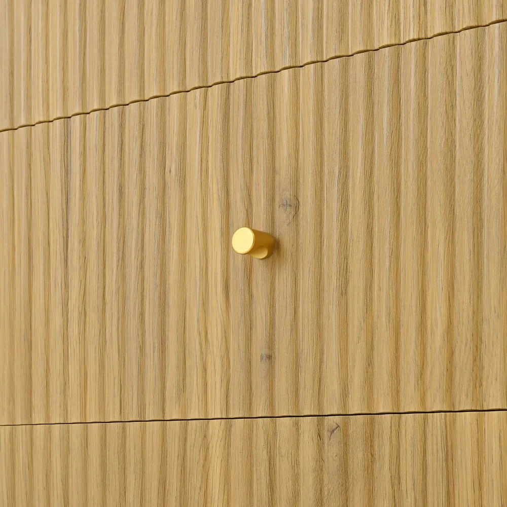 Modernes Sideboard mit vielseitigen Holzoptik-Schubladen, Regalen, Metallbeinen für die Aufbewahrung im Wohnzimmer – Detail 17