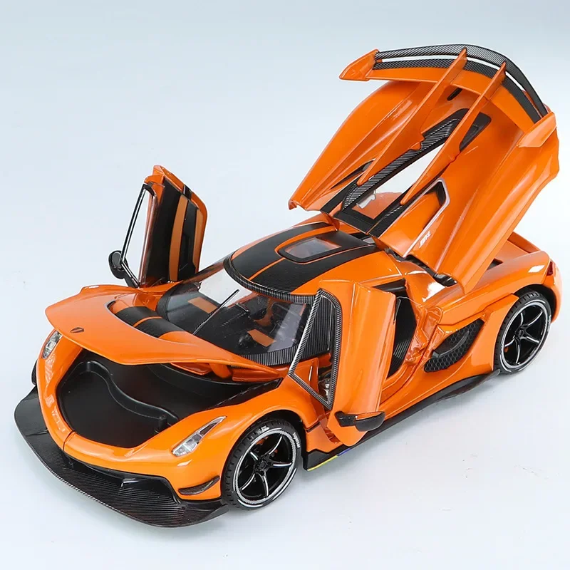 1:24 Jesko Supercar Alloy Die Cast Toy Car Model Sound and Light Pull Back Children\'s Toy Collectibles Birthday Gift