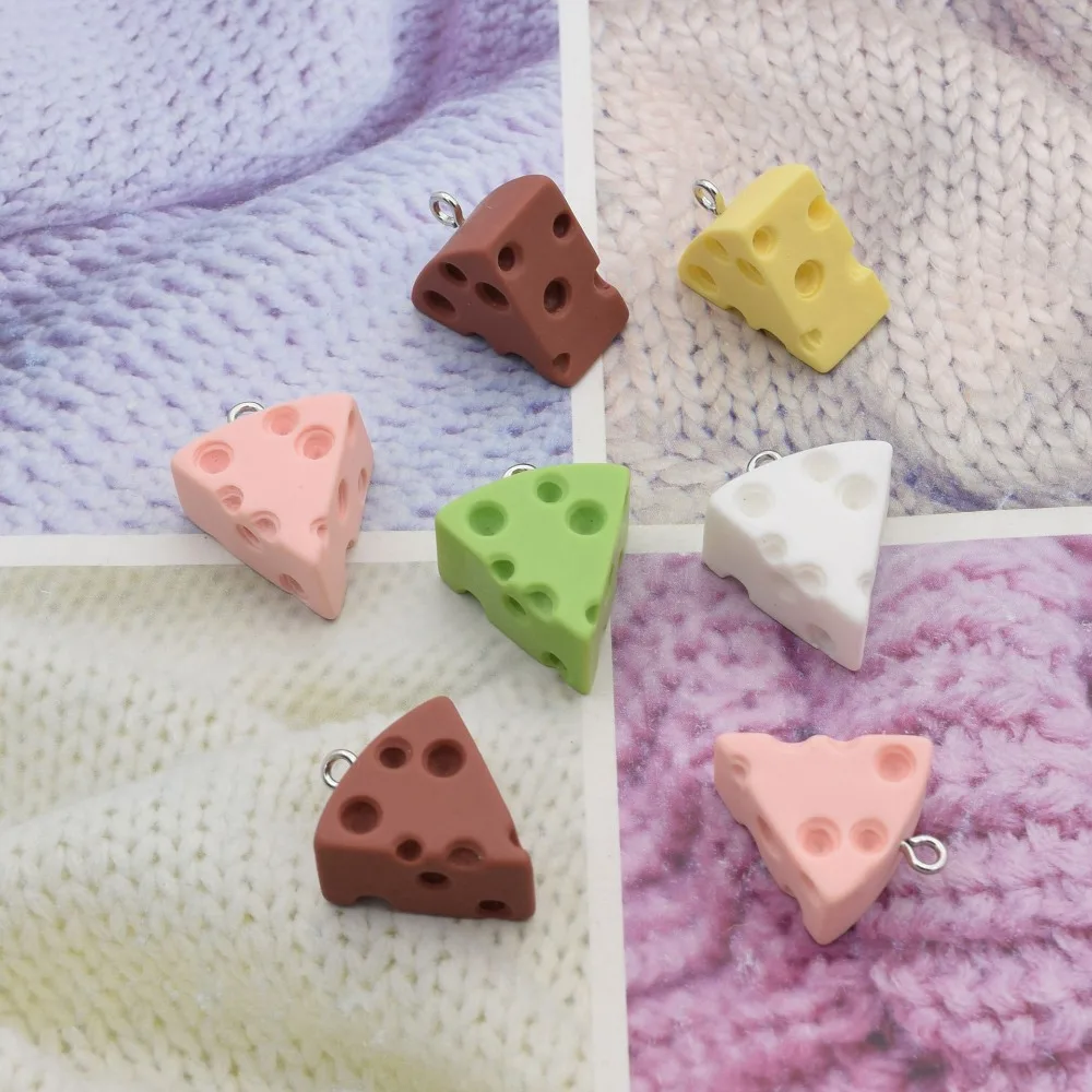 27PCS Resin Cheese Pendant DIY Earrings Bracelet Necklace Keychain Decorative Accessories Material