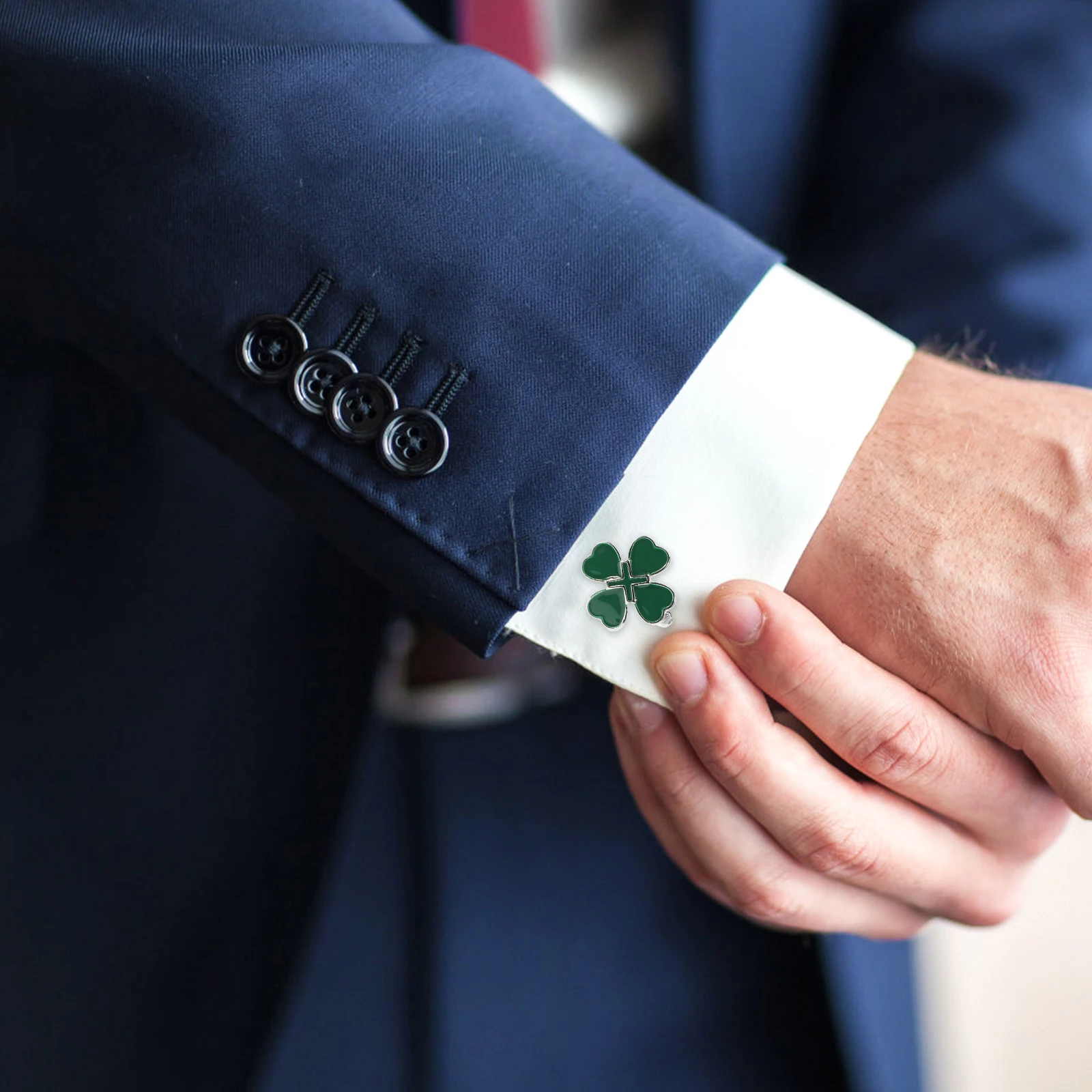 

Green Cuff Links Alloy Shirt Studs For Men Business Wedding Cuff Jewelry St Patrick Day Mens Cufflinks