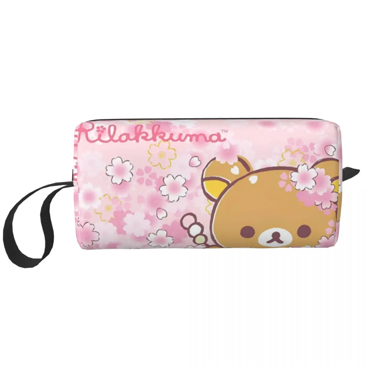 

Розовый цветок Rilakkuma Bear Косметичка Водонепроницаемая косметичка Дорожная косметичка Маленькая косметичка Сумка для хранения для женщин