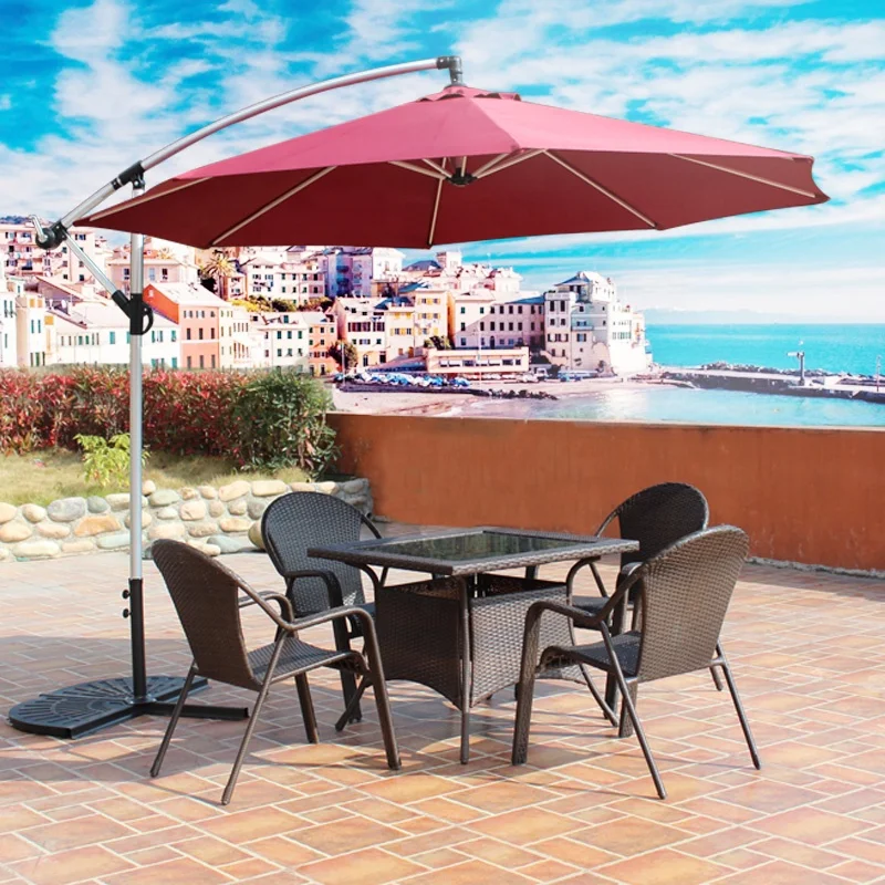 Waterproof Banana Umbrella Hanging Aluminum Cantilever Sun Parasol for Outdoor Furniture for Garden Beach Patio Hotels Parks