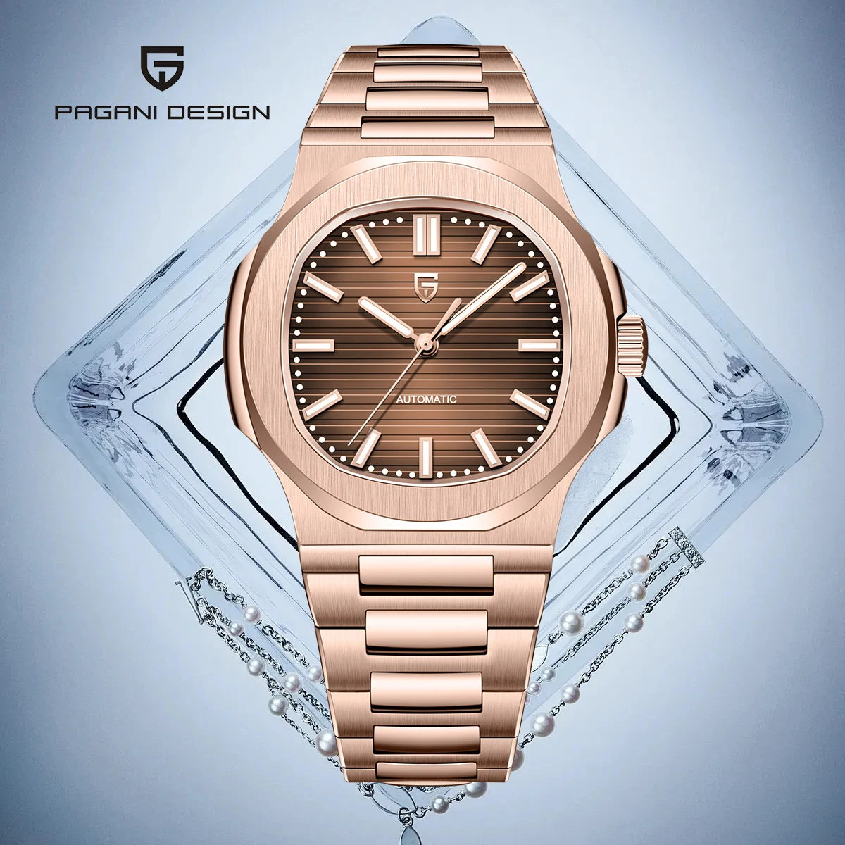 

Мужские часы PAGANI DESIGN из розового золота, роскошные автоматические часы для мужчин, механические наручные часы, водонепроницаемые, с сапфировым стеклом, новинка 2026 года