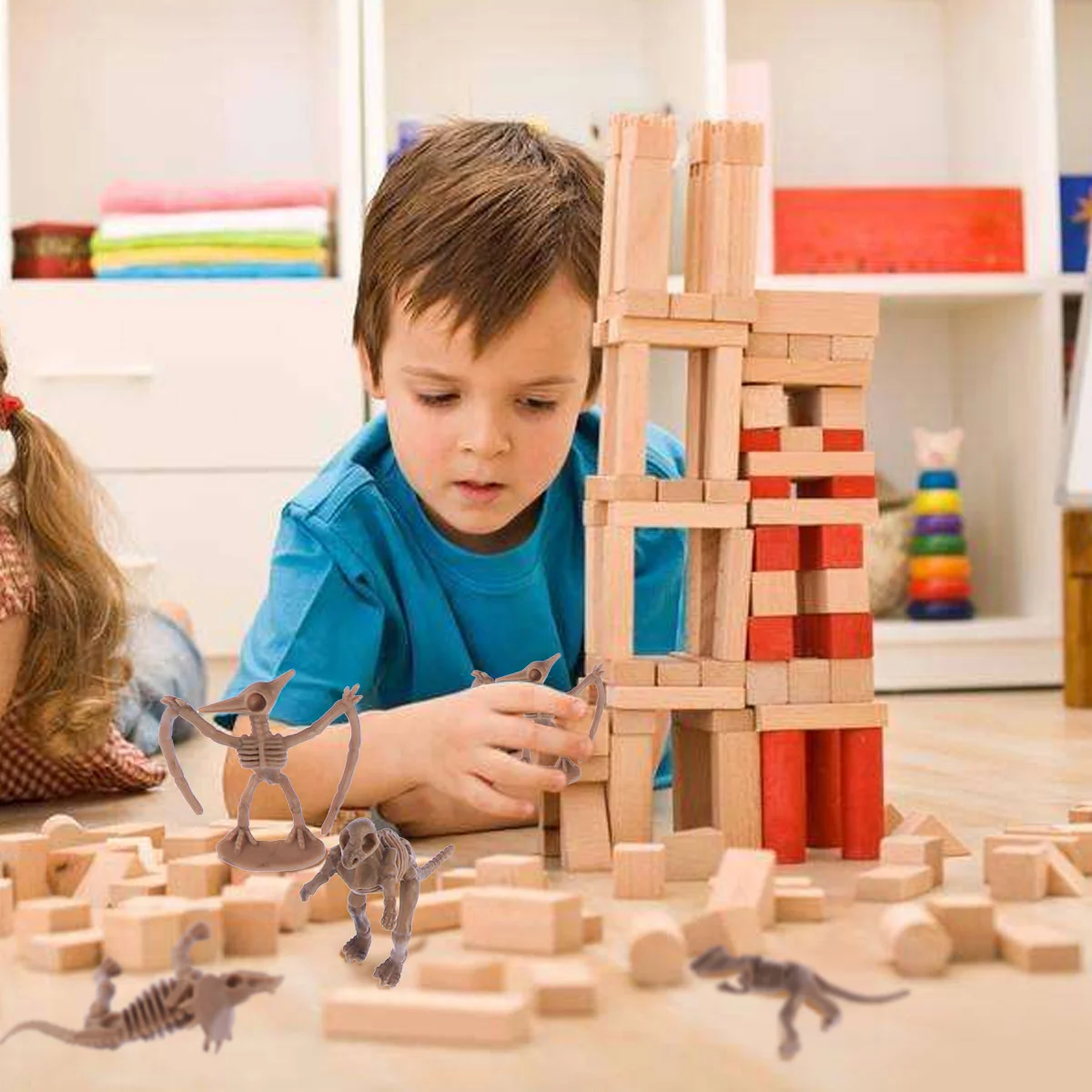

12pcs Dinosaur Models Figures 100x4x5cm Sturdy Plastic Toys Educational Prehistoric Beast Decor Set Assorted