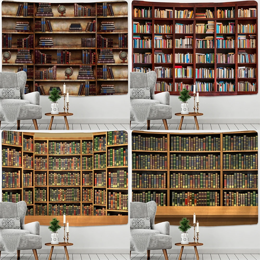 Tapestry retro Magic bookcase tapestry Mysterious library tapestries wall hanging art throw  bedroom living room home