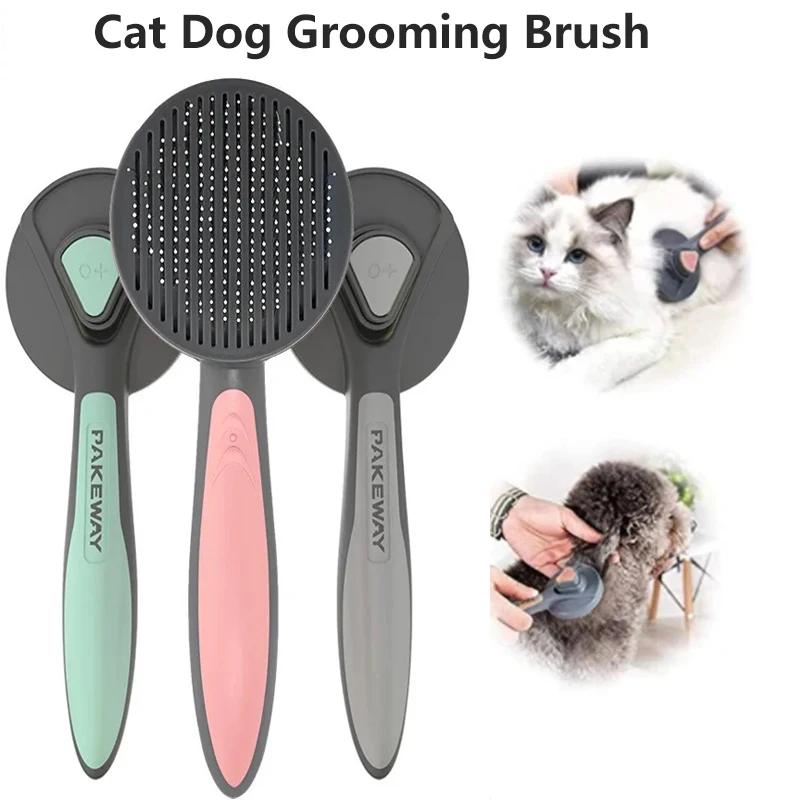 

Pet Cat Dog Grooming Brush Self Cleaning Slicker Hair Removal Suit for Cats Dogs With Short, Medium Long and Care Massage Combs