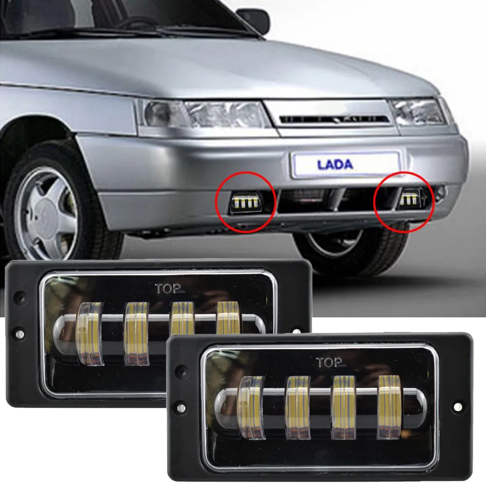 1pair for Vaz 2114 van Chevrolet Waterproof 12V 6000K Led Fog Light fog Passing Light for lada 2110 -2117 cars front fog Lamp .