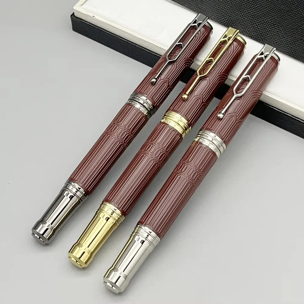 Pluma estilográfica Victor de alta calidad, bolígrafo MB Rollerball, bolígrafos de lujo para escritura de negocios, regalos, negro, rojo y plateado