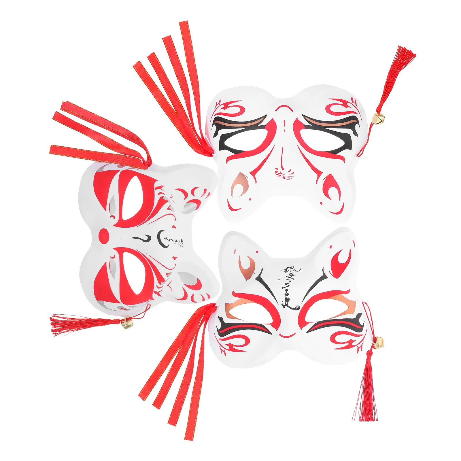

3 Pcs Cat Face Mask Half Fox Masquerade Halloween Cosplay Costumes Animal Make up