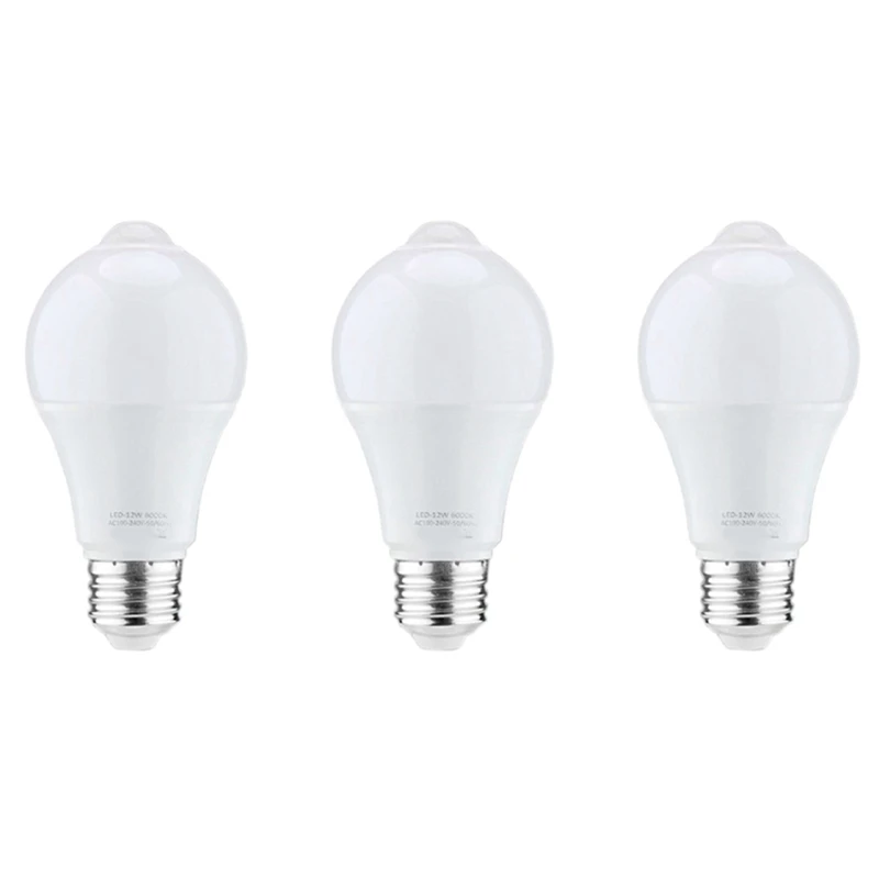 

3X 12W Motion Sensor Light Bulb,Outdoor/Indoor Movement Activated Security LED Bulb,1000LM,E26/B22,3500K Warm White