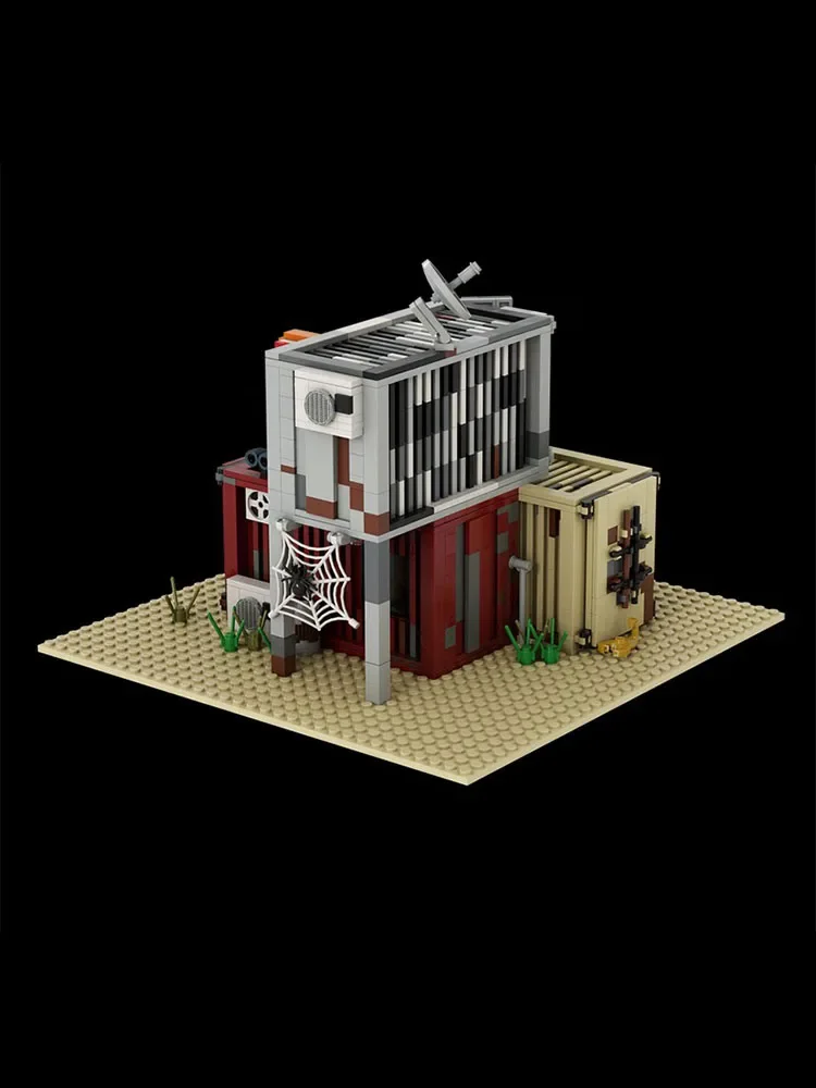 1359 sztuk MOC Doomsday pojemnik Bar architektura klocki Model montaż zabawki prezenty świąteczne dla dzieci