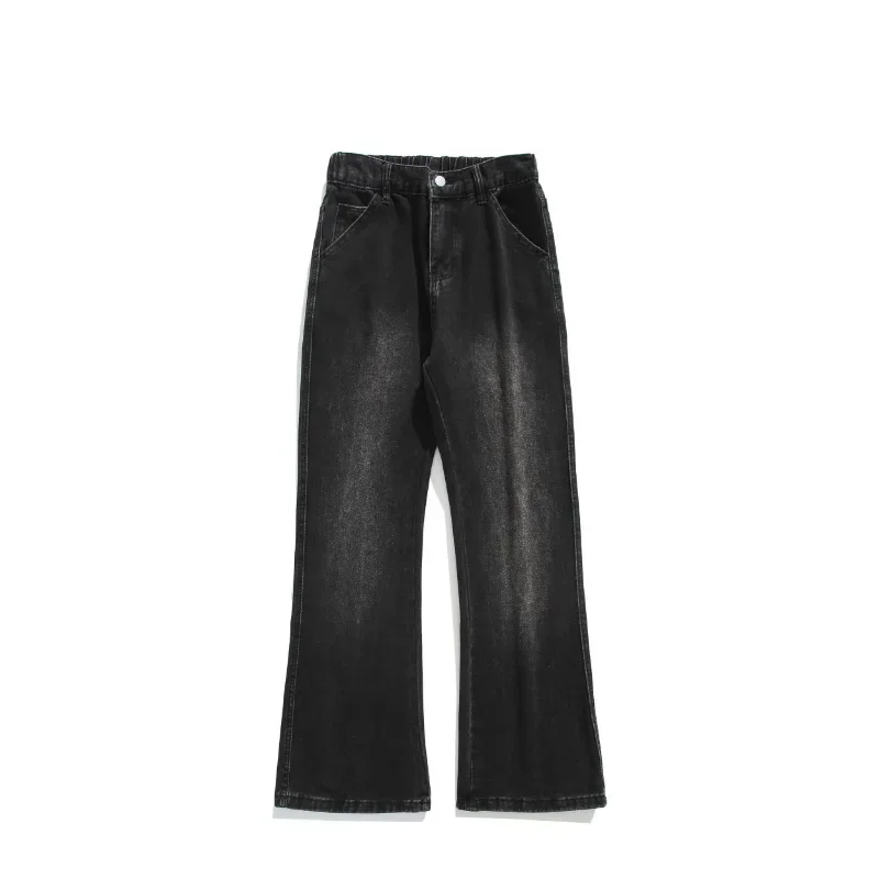 Dünne Jeans Lässige Mode Streetwear Hohe Taille Teen Unisex Gerade Hose Herbst Winter Männer Neue Klassische Breite Bein Denim Hosen