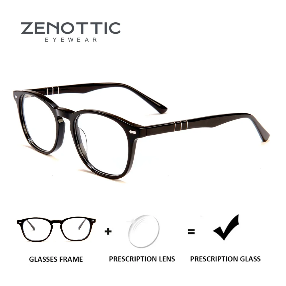 

ZENOTTIC Popular Square Prescription Glasses For Women Handmade Acetate Progressive/Photochromic Optical Eyeglasses