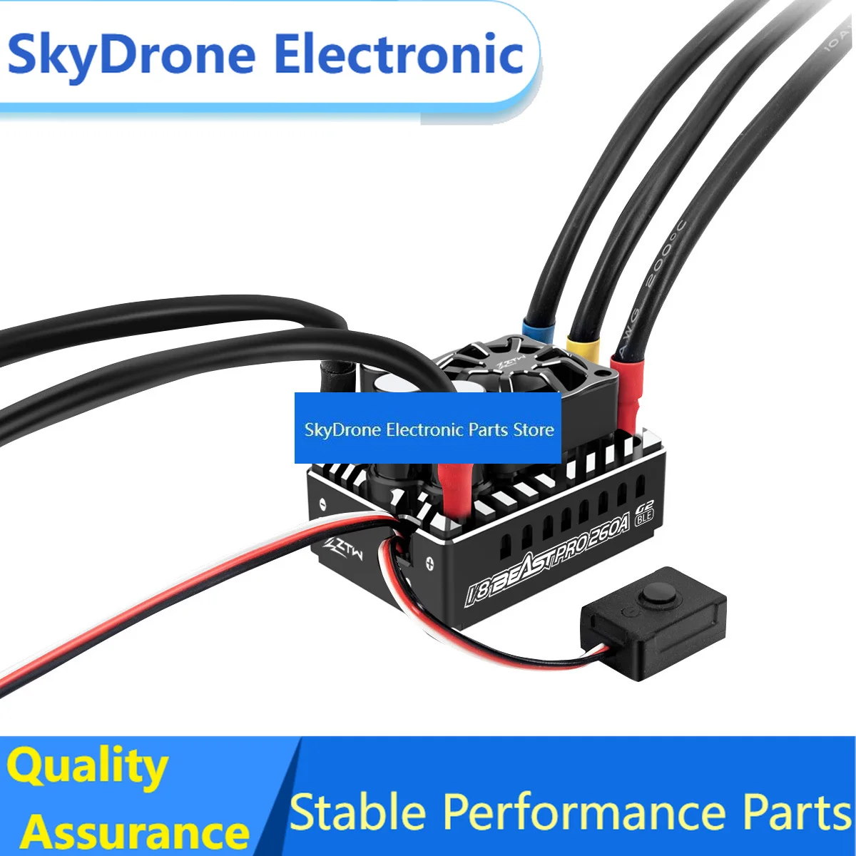 SkyDElZTW Beast PRO G2 260A ESC 2-4S Sensored Sensorless Turbo 6V/7.4V BEC 10A For 1/8 RC Racing Car Off-Road On-Road Truggy Bug