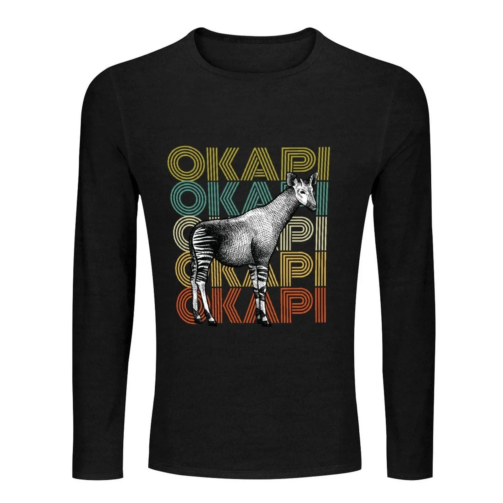 Vintage Okapi - Congolese Giraffe - Save the Okapi Long T-Shirt funny t shirt sweat shirt mens t shirts casual stylish