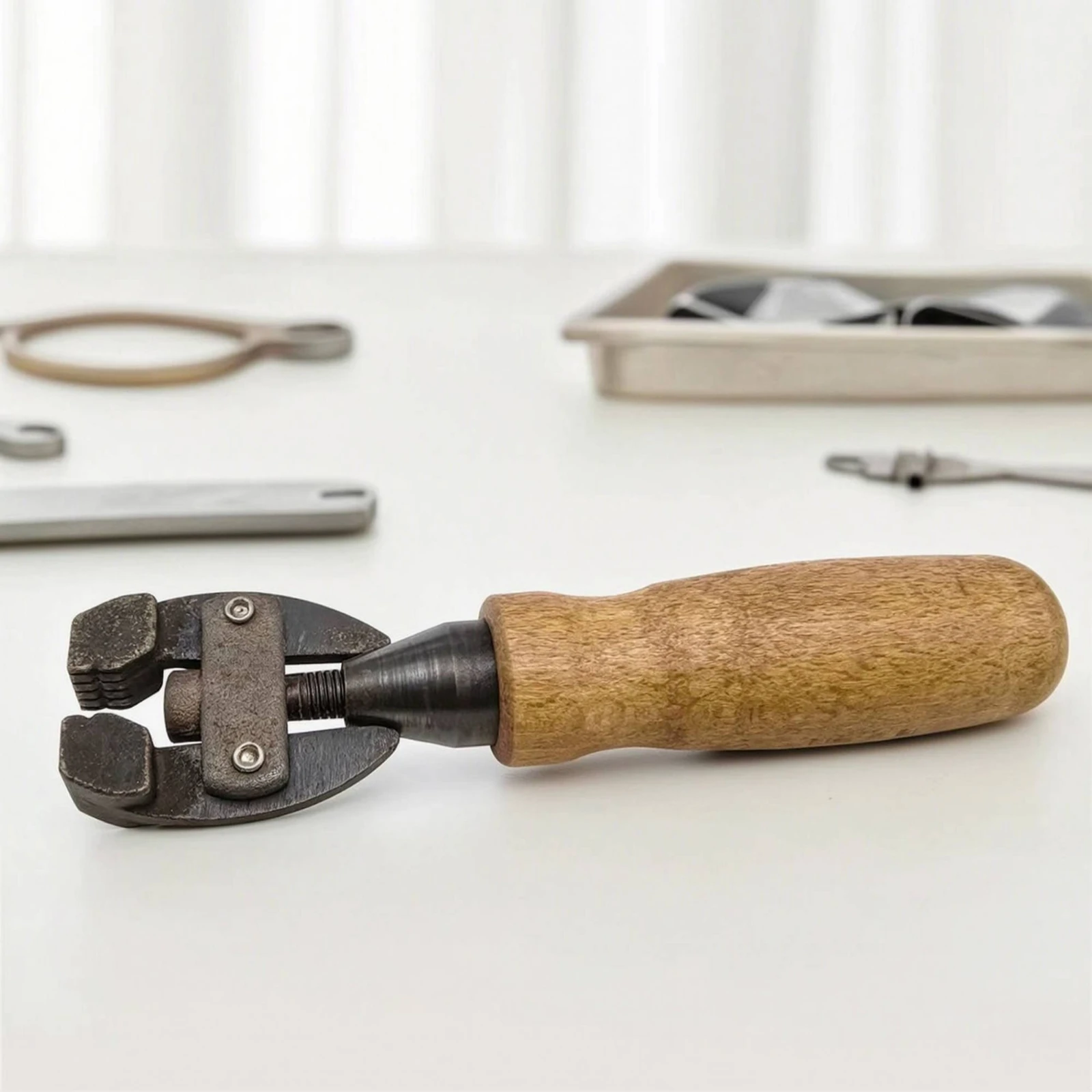 Hand Clamp with Wooden Handle Compact Clamping Tool Wire Clamping Tool Non-Slip Pliers Heavy Duty for Crafters, Flower Arranging