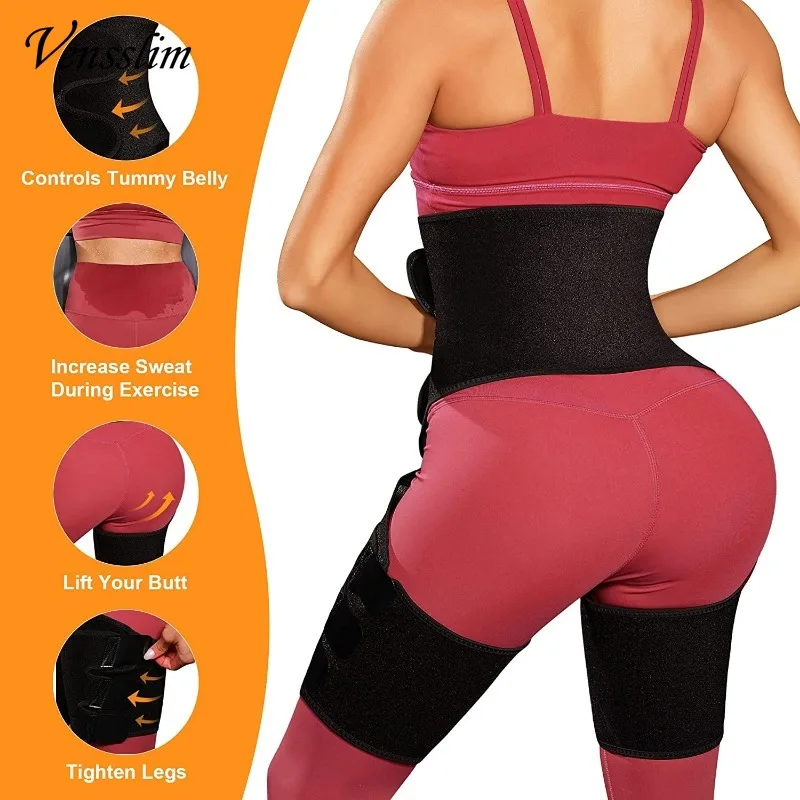 Women\'s Sweat Corset Polymer Shapewear High Waist and Thigh Trimmer Tummy Control Sauna Effect Waist Trainer Belt Abdomen Shaper