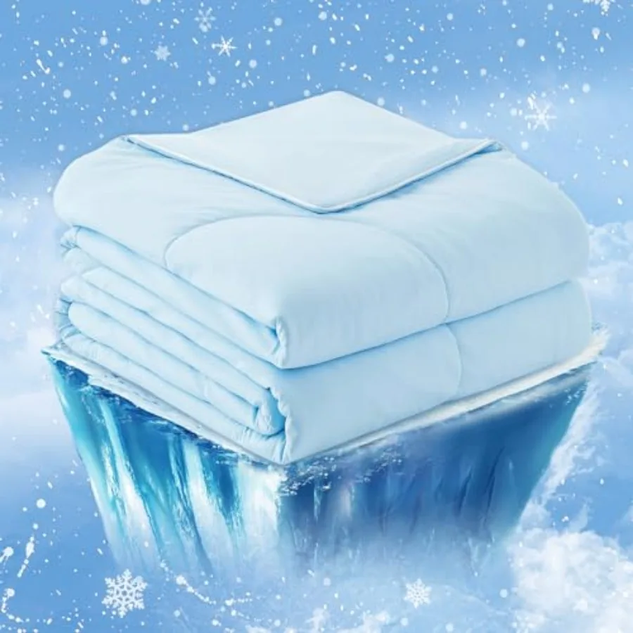 

Cooling Comforter Twin Size, Cooling Blankets for Hot Sleepers and Night Sweats, Summer Comforter for Twin Size Bed, Breathable
