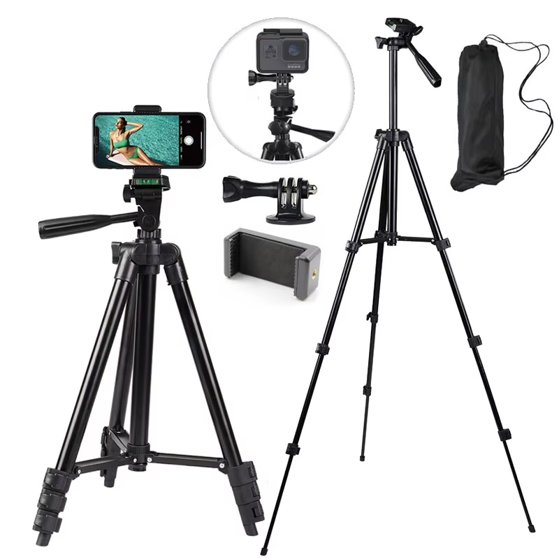 3120 Tripod For Phone 100cm Universal Camera Tripod Stand Phone Holder Lightweight Universal Photography For Xiaomi Huawei DSLR 