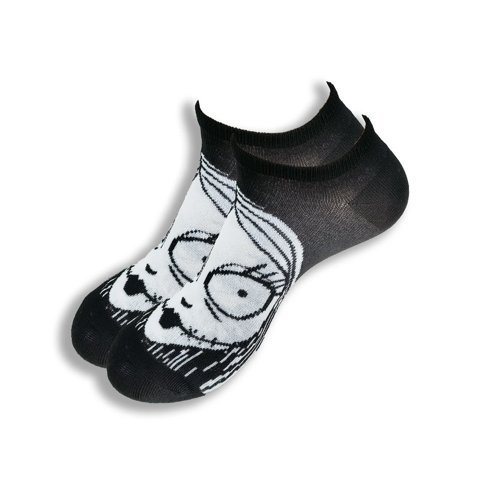 أزياء الرسوم المتحركة المطبوعة الرجال والنساء قارب الجوارب تنفس غير مرئية منخفضة الكاحل لينة مريحة الجوارب في الصيف