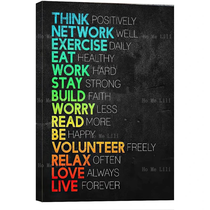 Think Positively Mindset Motivational Canvas Wall Art Inspirational Office Wall Art Poster Quotes Canvas Artwork