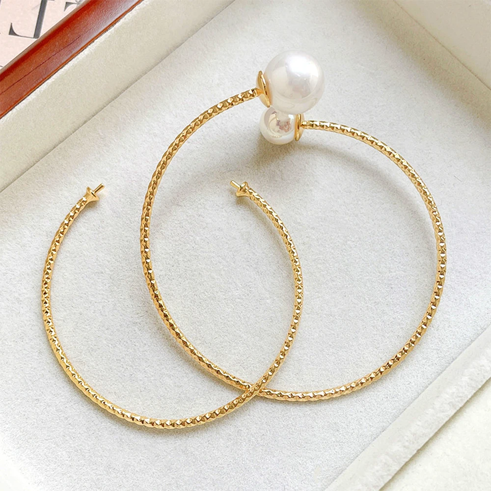 2 Pieces Brass Coated Gold Bracelet Ring with Thin Support DIY Jewelry Making Baroque Semi-finished Product Accessories