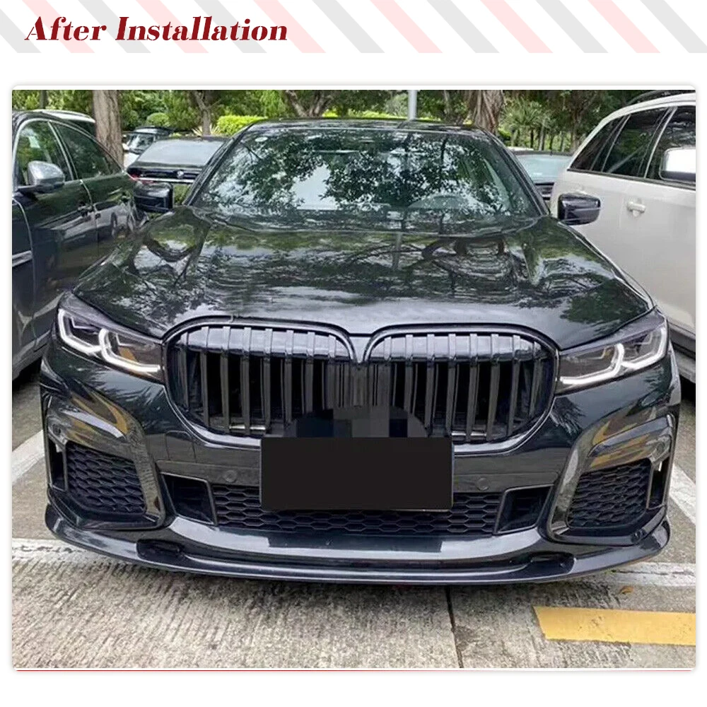 For BMW 7 Series G11 G12 LCI 750Li M760i Base M-Sport 2019-2022 Front Body Kits Carbon Fiber Front Bumper Lip Spoiler Splitters