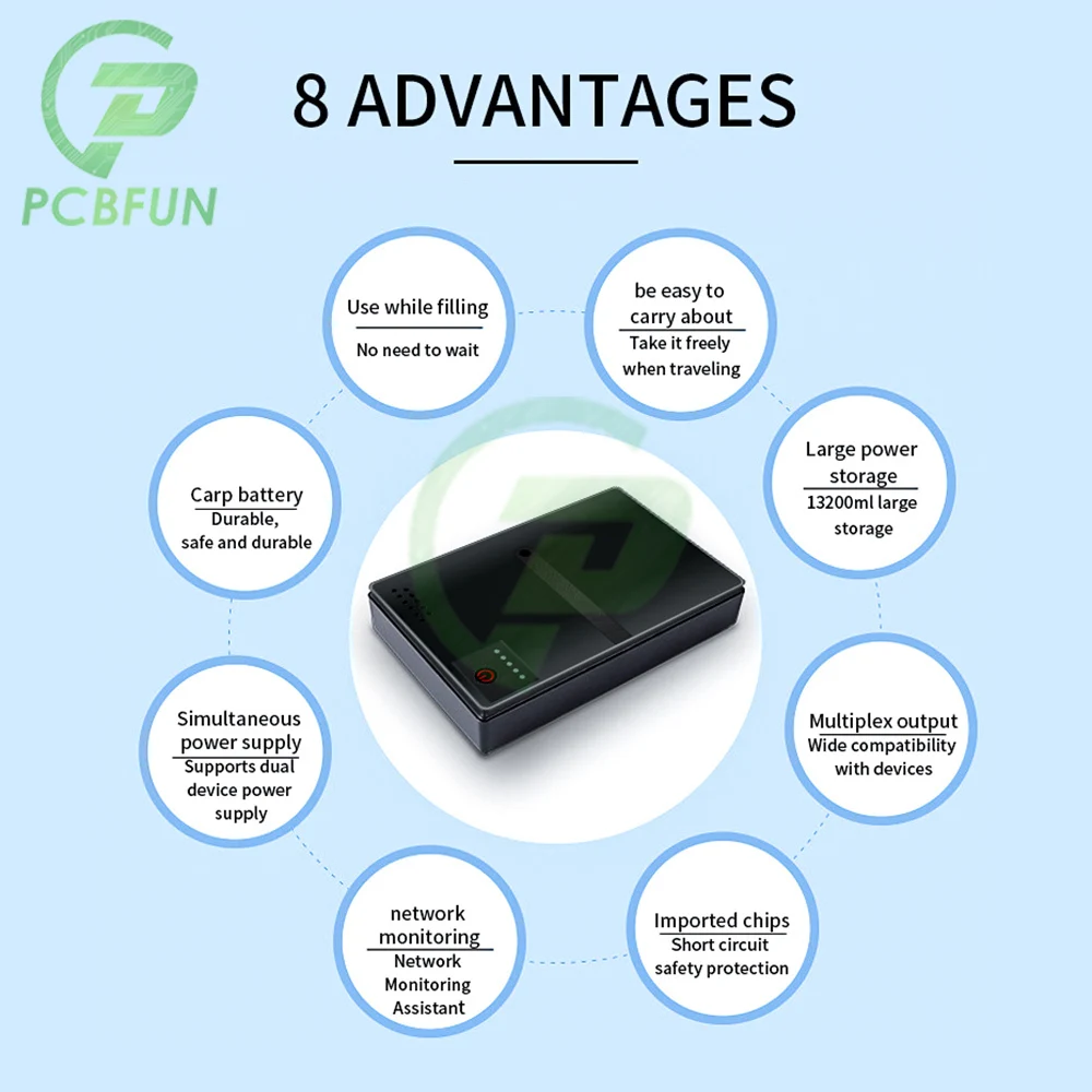 Akumulator DC UPS 10400mAh 5V 9V 12V 2A 15V 24V 1A Wyjście Zasilacz awaryjny 85-265V UPS Akumulator zapasowy Wtyczka EU