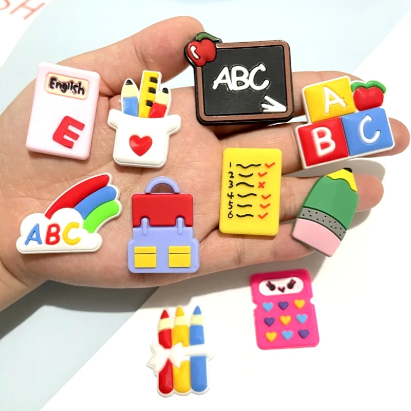 10Pcs NEW Large Simulation Stationery Soft Rubber Flatback Cabochon Scrapbook Kawaii DIY Embellishments Accessories