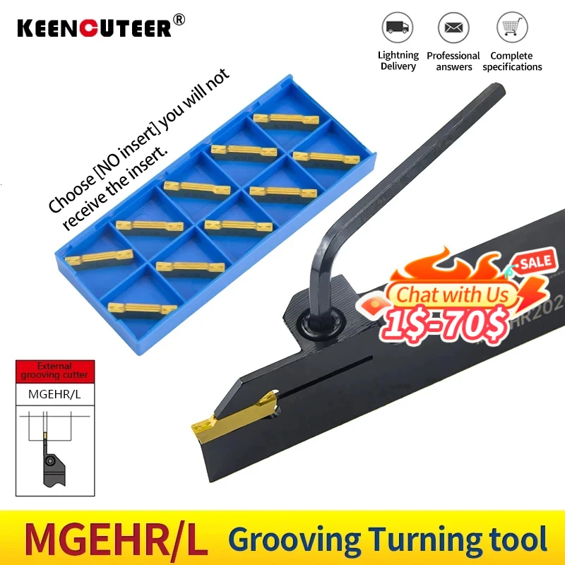 MGEHR2020/2525/3232-3/4/5 Grooving Turning Tool MGMN Carbide Insert Lengthen MGEHR Straight Shank External Tool Holder Lathe Bar