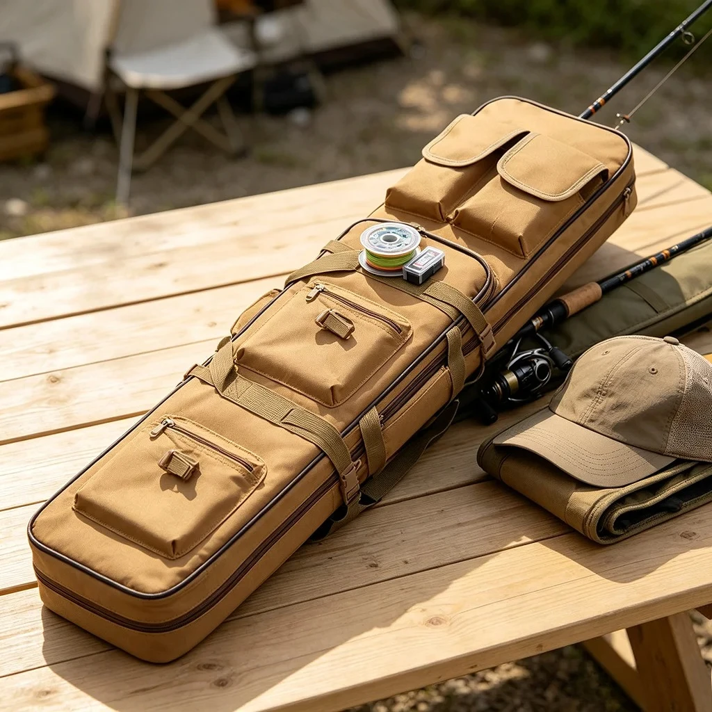 Fishing Rod Bag Multifunctional Portable Fishing Gear Storage Backpack Waterproof Lure Rod Carry Case