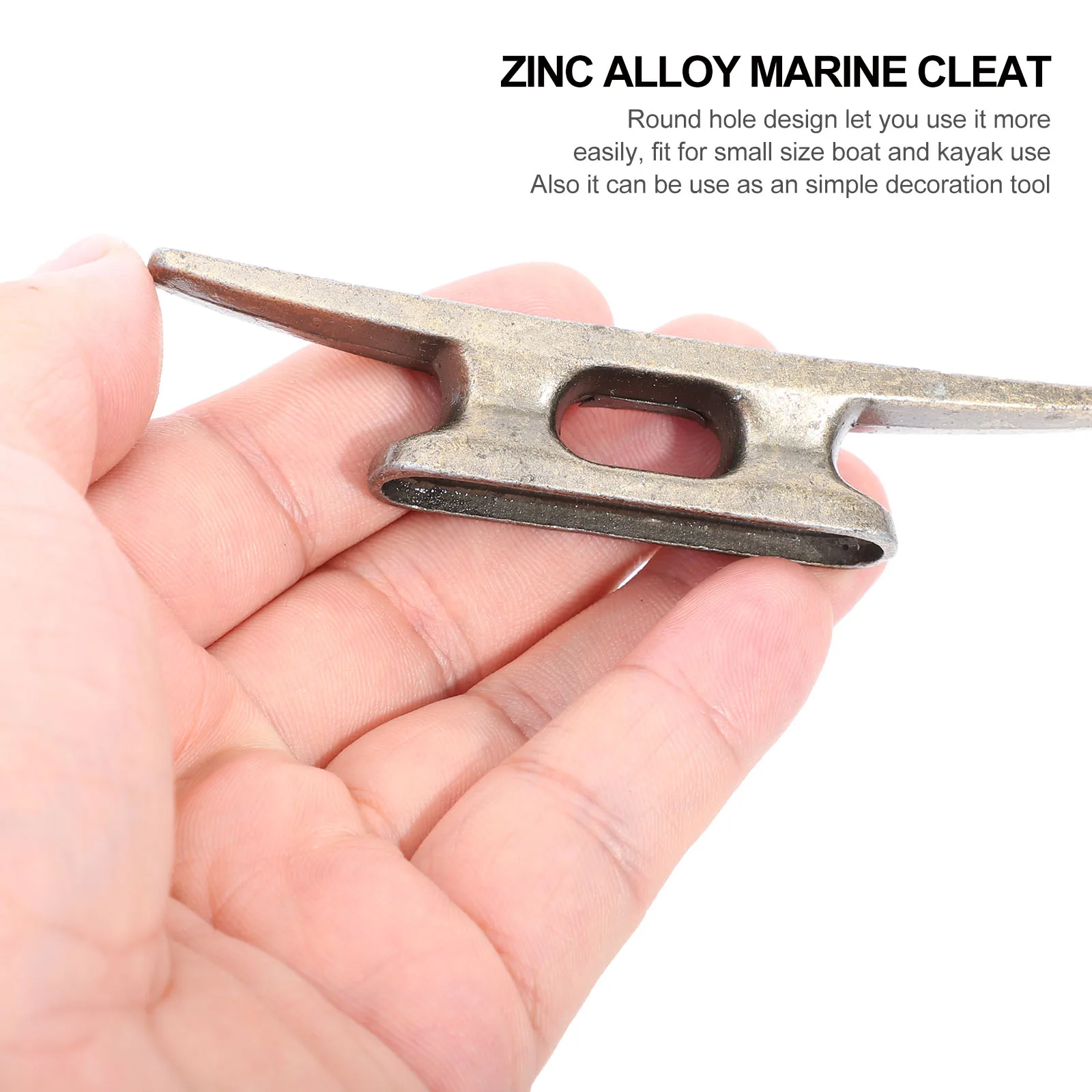 

2 Pcs Zinc Alloy Lightweight Boat Cleat Round Hole Open Base Marine Mooring Accessories Rope Fixing Hook Cleat For Dock Garage