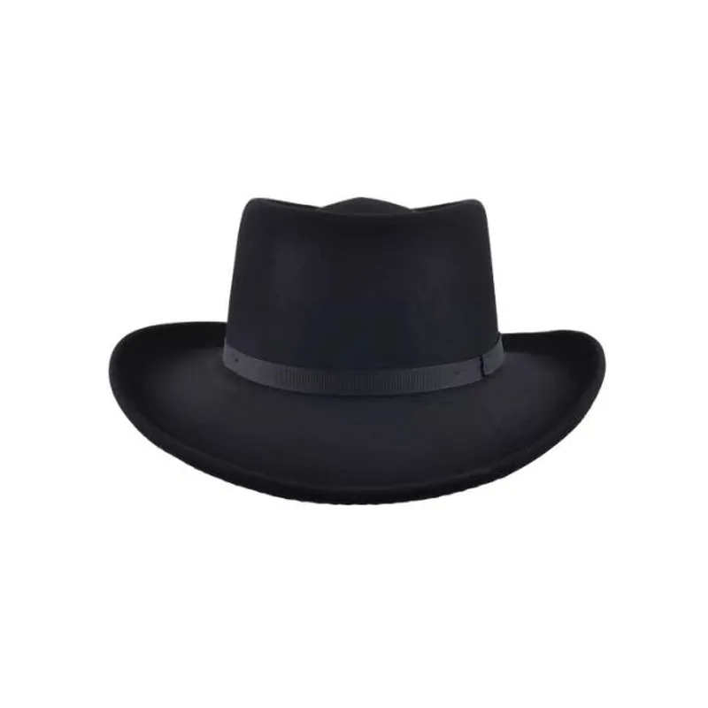 Fashionable and Versatile Black Gentleman's Wool Fedora Hat Gentleman's Wool Felt Hat