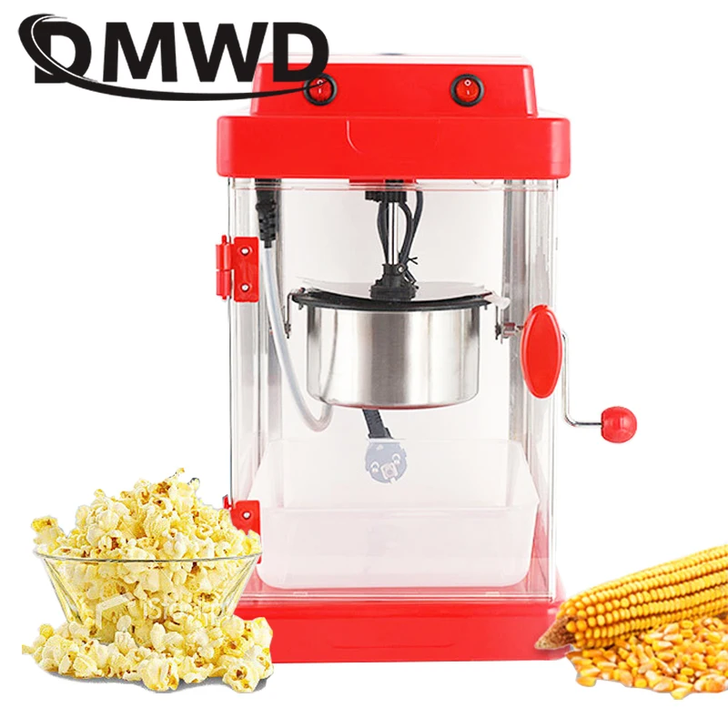 110V/220V Commercial Household Popcorn Machine Hot Air Oil Popped Corn Popper Automatic DIY Popcorn Maker Heating Non-Stick Pot