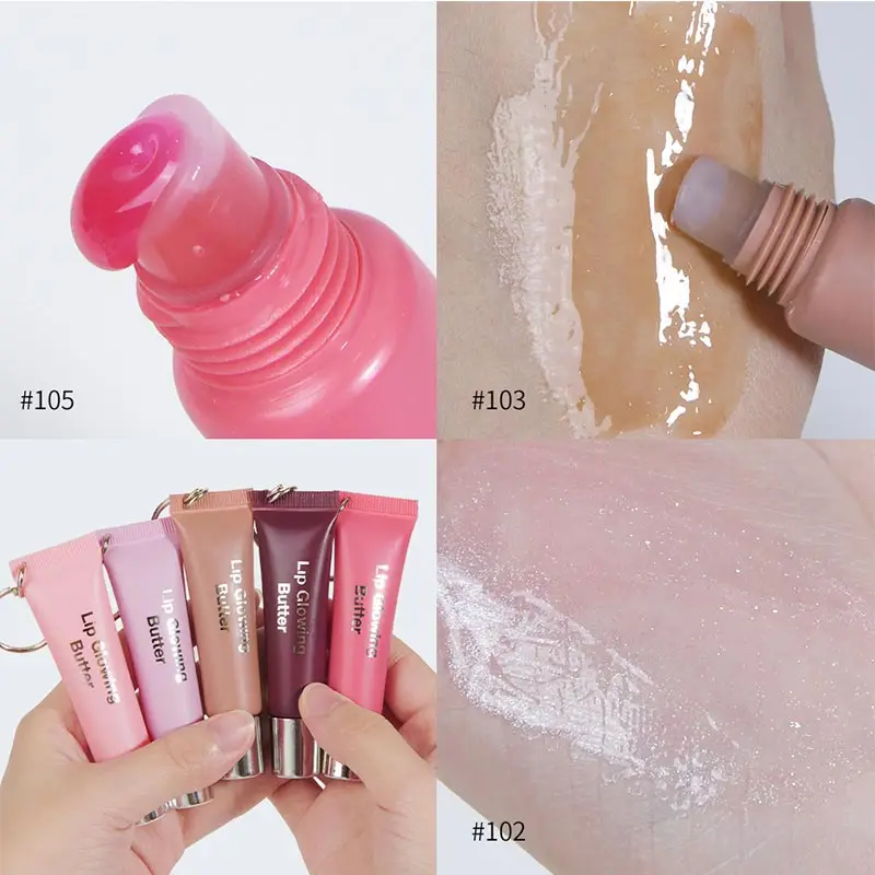 Korean Brand Lip Gloss New Lip Gloss Butter Balm Deeply Moisturizes Plumps Lips Students 5 Colors Of Portable Lip Gloss Pendants