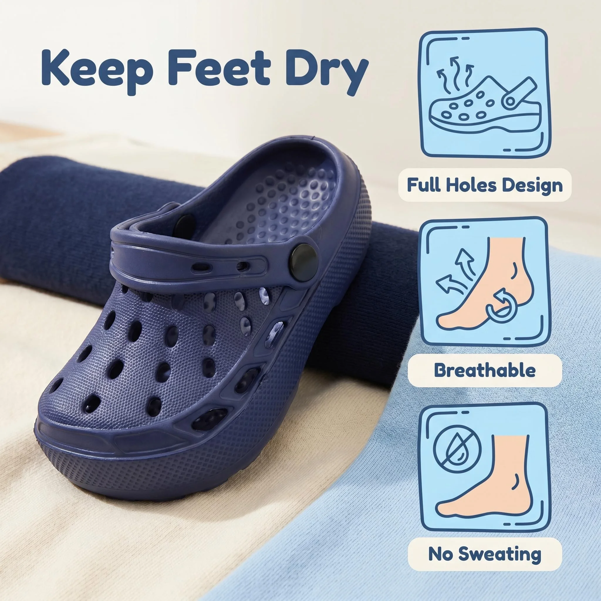 Leichte EVA-Hohlsandalen für Kinder, atmungsaktive Slip-On-Schuhe, verstellbarer Riemen, bequeme Freizeitschuhe für den Alltag. – Detail 6