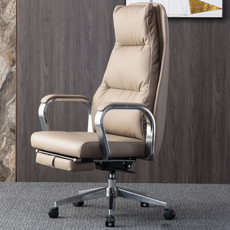 

Modern Leather Office Chair Comfort Lounge Design Office Chair With Footrest Caster Wheels Free Shipping Cadeira Gamer Furniture