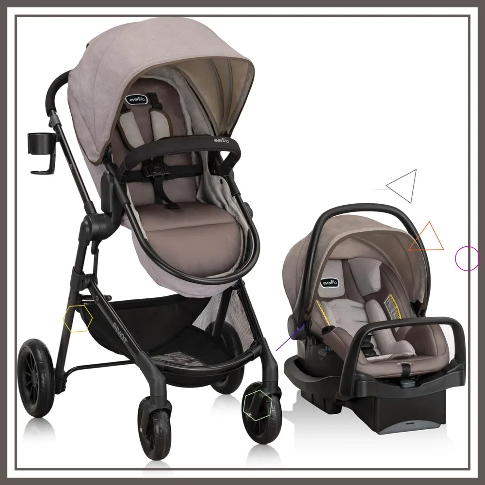 

Modular Travel System with Infant Car Seat, Lightweight and Adjustable for Newborns (Desert Tan)