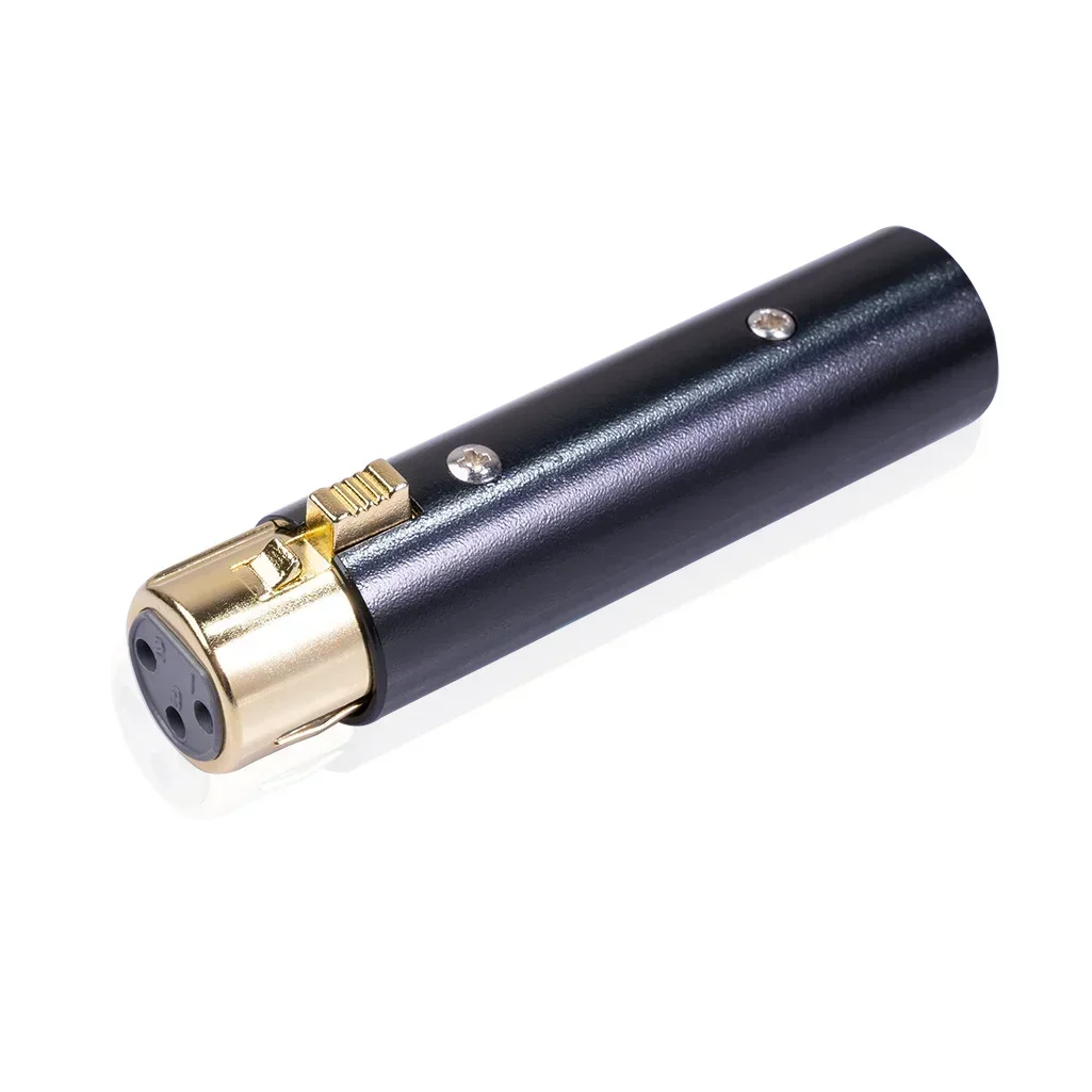 Zinc Alloy Shell Gold Plated Plug 3-pin Canon Male To Female XLR Audio Adapter