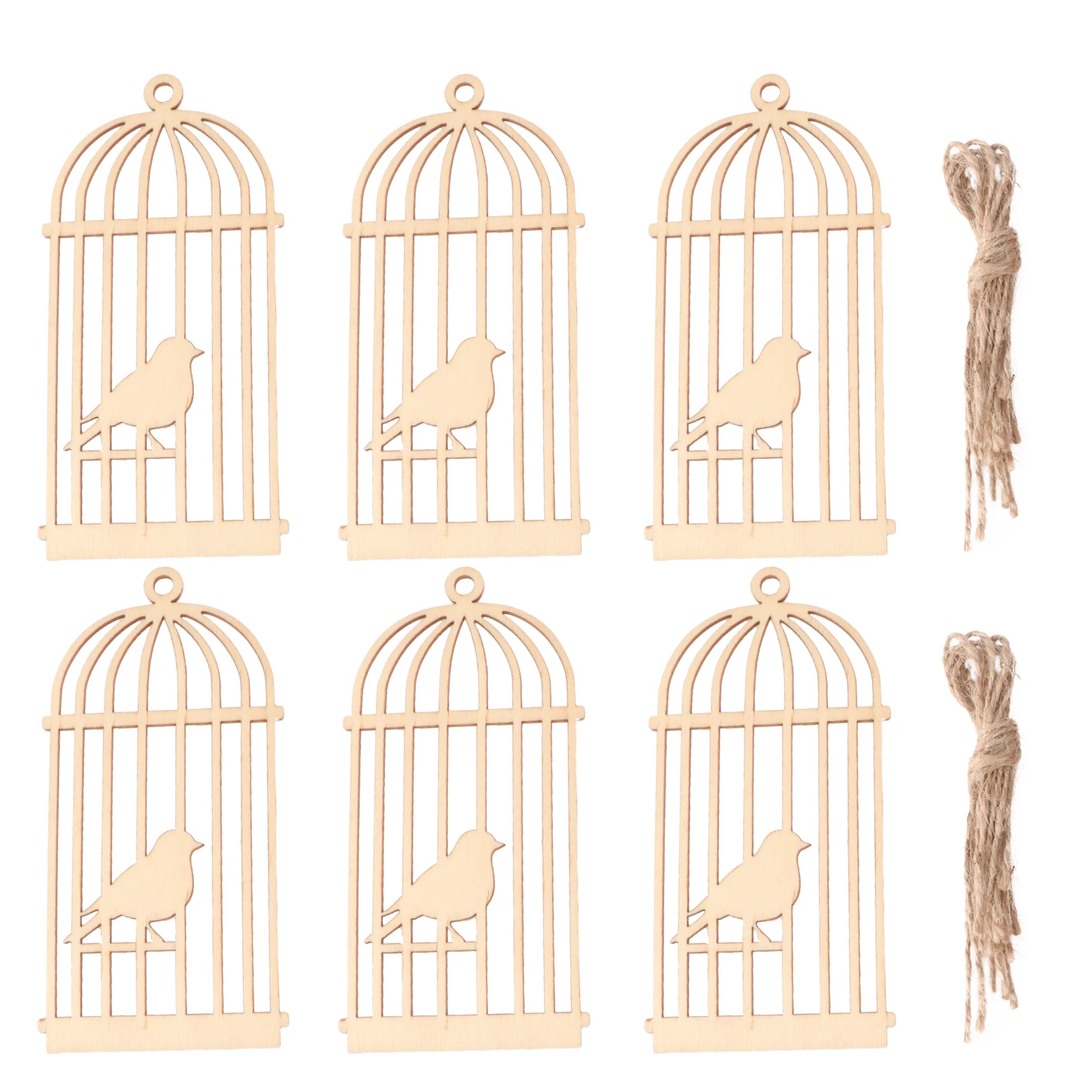 

10 Pcs Wooden Hollow Pendant Spring Themed Decor Wedding Hollow-out Slices Decoration Craft