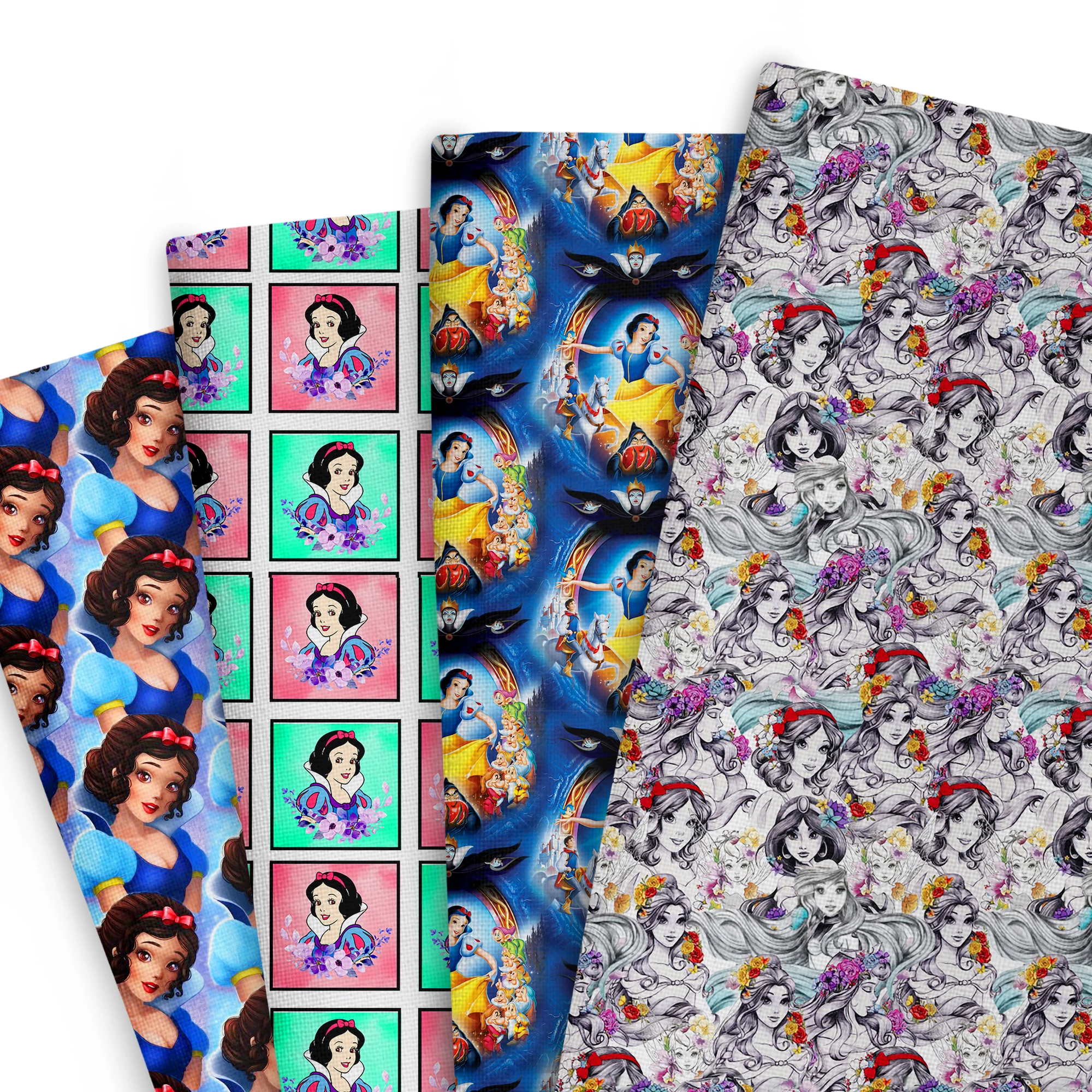 

Disney Patchwork Snow White Princess Polyester And Cotton Fabric Tissue Sewing Quilting Fabrics Needlework DIY Handmade